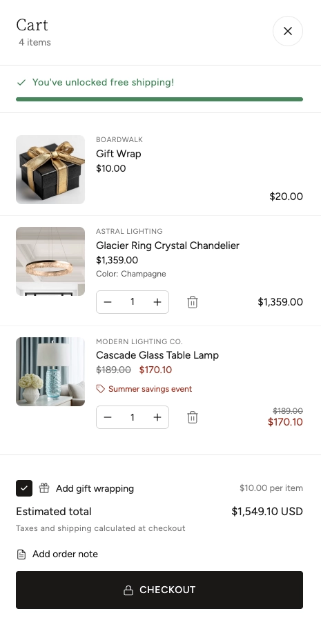 Gift wrapping services